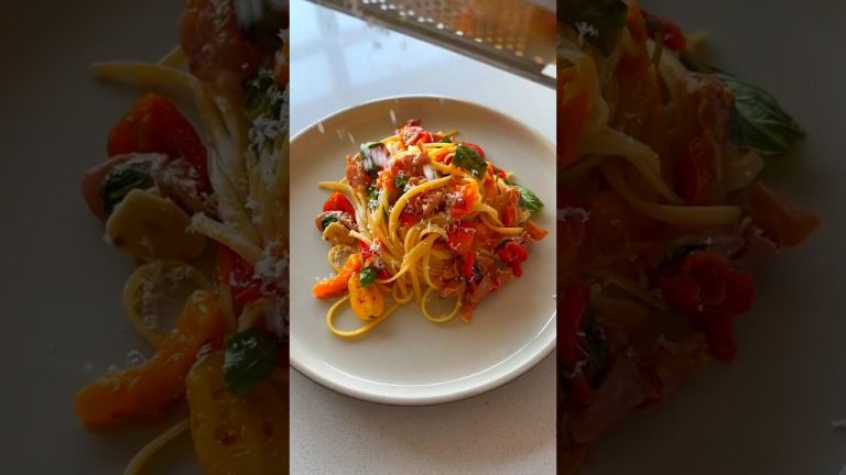 Linguini with Cherry Tomatoes pasta  #volpigames #volpifoods #pastarecipe #summerrecipe #recipeshare