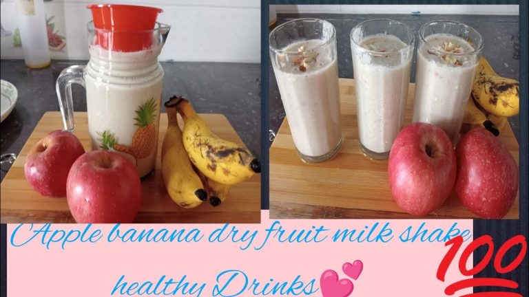 Apple, Banana, dry fruit milk shake Recipes/Apple banana smoothie/ How yo make healthy smoothie/