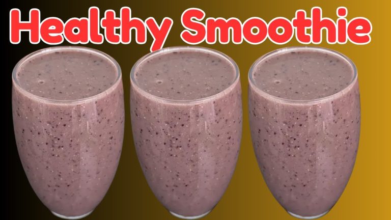 Healthy smoothie for breakfast! blueberry oats banana!