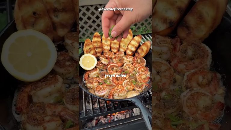 Garlic Butter Shrimp 🦐 @OverTheFireCooking #shrimp #recipe