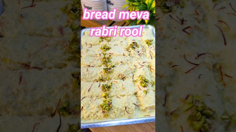 bread meva rabri roll ✨🪷🫶🏼🥹 #recipe #music #indiandessert #dessert #recipes #breadkalakand #rabri