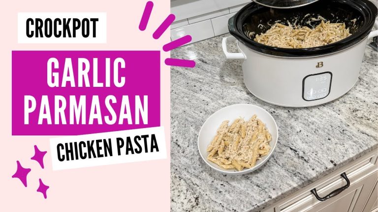 🤤 Crockpot Garlic Parmesan Chicken Pasta – EASY Dinner Recipe