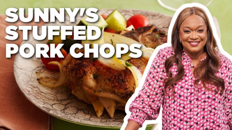 Sunny Anderson's Apple and Onion-Stuffed Pork Chops | Cooking For Real | Food Network