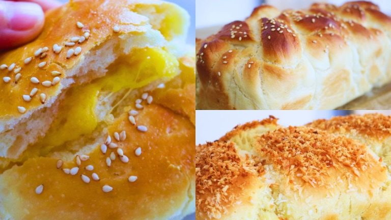 3 Easy Milk Bread Recipes: Stuffed Cheese Bread, Milk Loaf Bread, Coconut Milk Loaf Bread