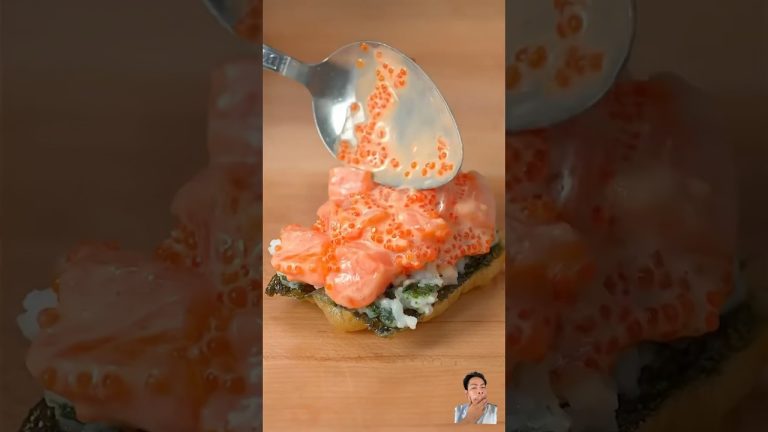 Salmon sushi sandwich #mukbang #food #cooking #shorts