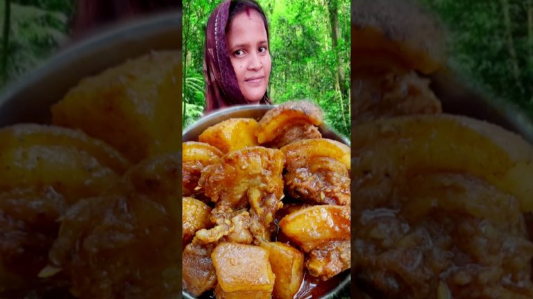 Pork curry recipe cooking and eating by tribe natural food #porkbelly #asmr #cooking #recipe