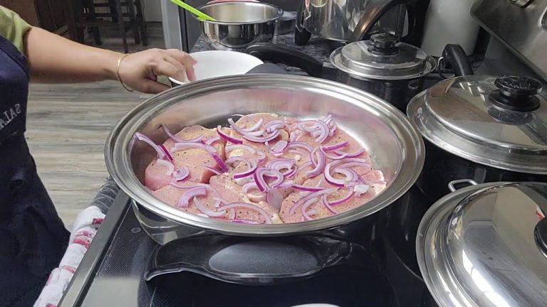 LET'S COOK PORK CHOP WITH CREAM AND MUSHROOMS SOUP/ HEAVY WHIPPING CREAM IN EOC SALADMASTER COOKWARE