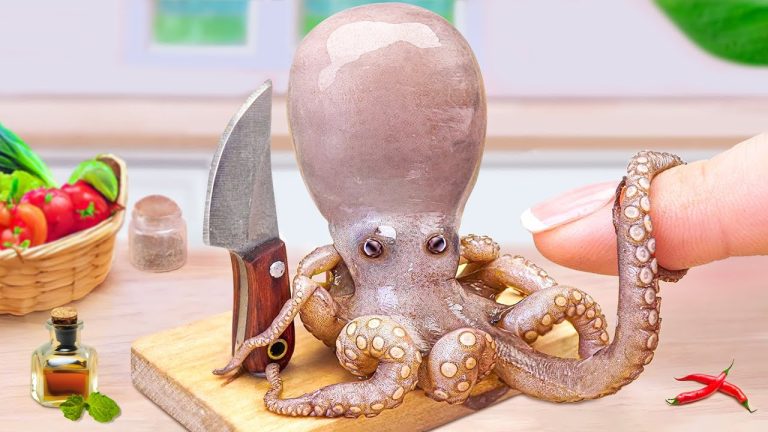 How To Make Spicy Grilled Miniature Octopus 🐙 Special Seafood Recipes | Petite Cooking 🐙