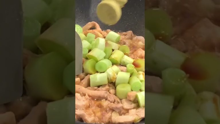 Stir Fry Pork with A Choy, Celtuce Chinese Lettuce#stirfry #vegetables #cooking #recipe #pork #food