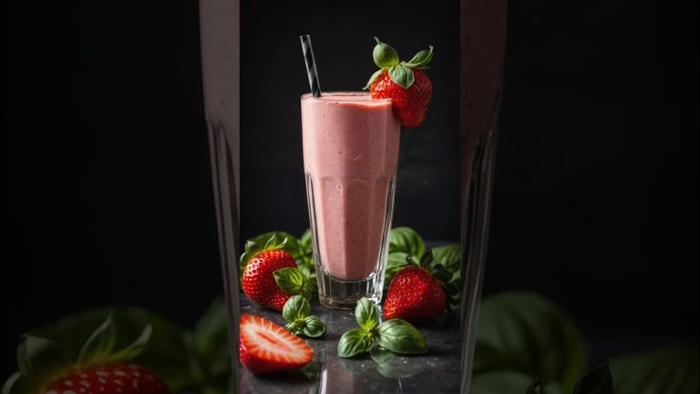 Strawberry Basil Smoothie for Weight Loss and Stress Relief 🍓🌿