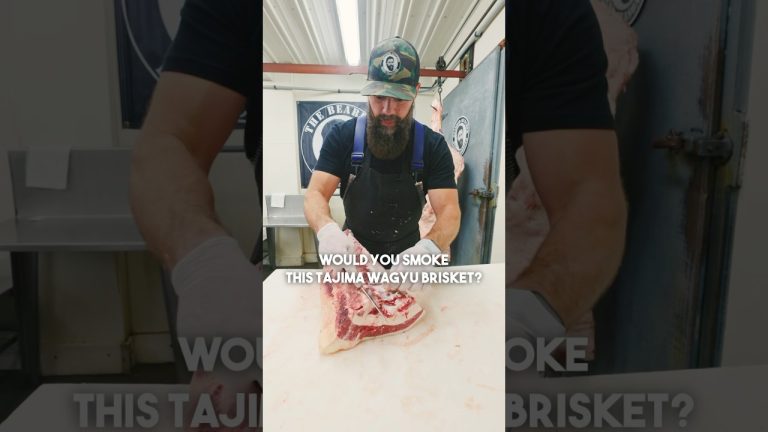 Would you smoke this Tajima Wagyu Brisket? 🔪🔥 #shorts #bbq #brisket #wagyu