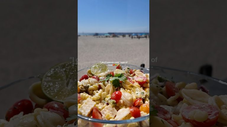 🤍🥑🌽What's your “I don't wanna cook” type of meal? Recipe in the comments! #pasta #pastasalad