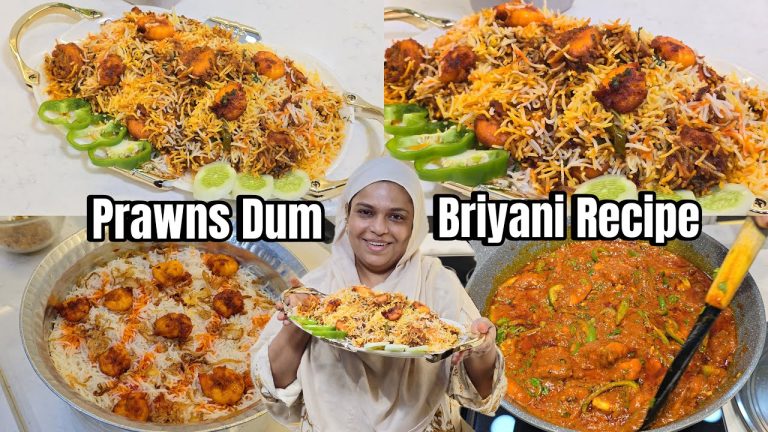 Prawns Dum Briyani Recipe | Bade Jhinge Ki Dum Briyani | Easy Tasty Seafood Briyani | Briyani Recipe