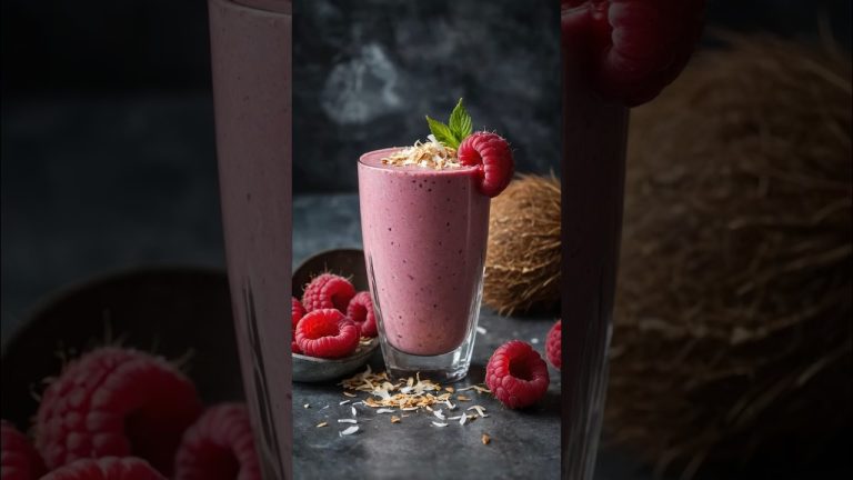 Raspberry Coconut Smoothie for Weight Loss and Antioxidants 🍇🥥