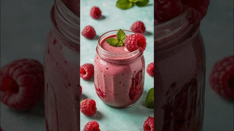 Raspberry Mint Smoothie for Weight Loss and Fresh Breath 🍇🍃