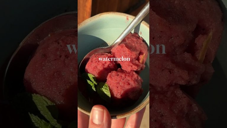 🍉EASIEST Way to make SORBET | Leftover Watermelon Lime Mint 🌿#watermelon #summer #easyrecipe