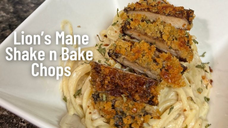 Lion's Mane Shake n Bake Pork Flavored Chops | Healthy dinner ideas