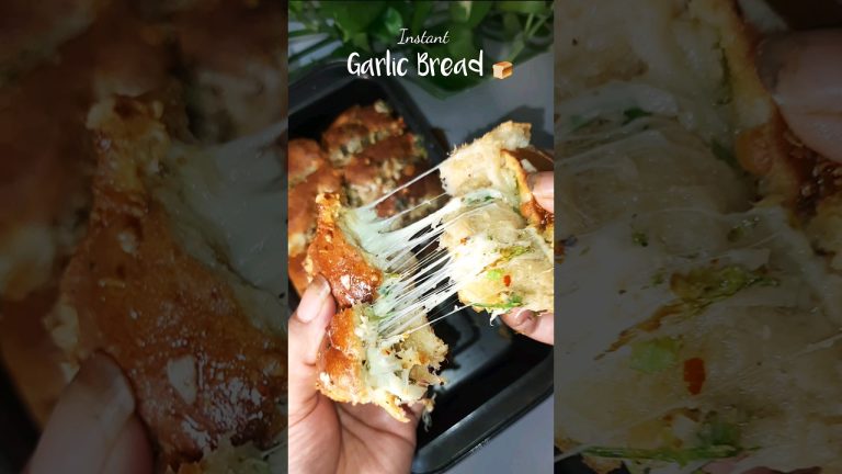 Instant Garlic Bread #garlicbread #garlicbreadwithoutoven #garlicbreadrecipe #shorts #breadrecipes