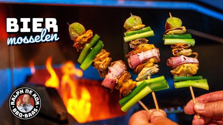 Gegrilde MOSSELEN met bier op de BBQ!