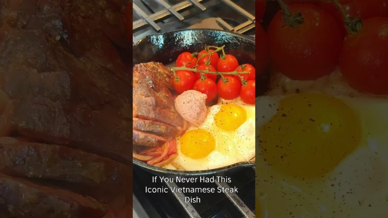 Vietnamese Steaks and Eggs (Banh Mi Chao) #steak #food #vietnamesefood #shorts