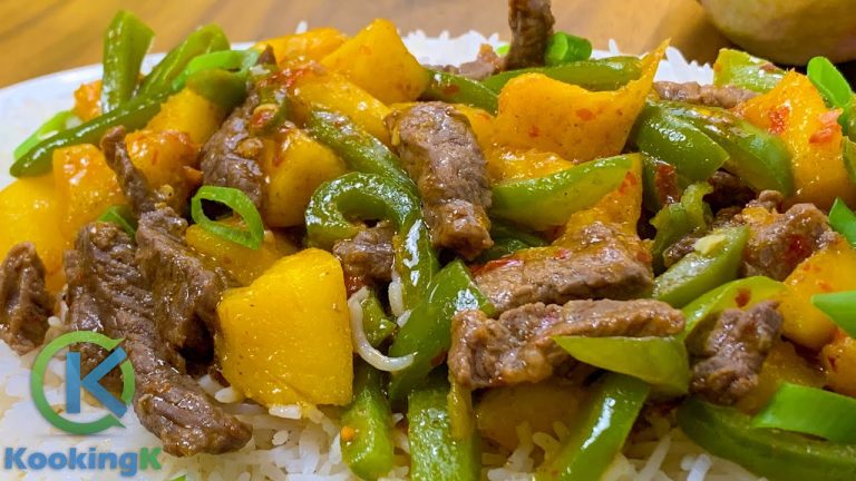 Mango Beef Recipe Served with Rice – Delicious Dinner Recipe