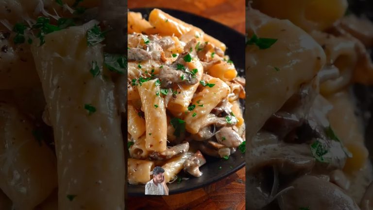 mushroom pasta recipe white sauce, #shorts #food #pasta #mukbang #recipe #cooking #eating #foodie