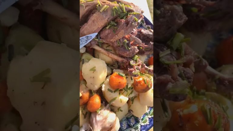 Duck stew in a pressure cooker in nature 🪿 Doğada düdüklü tencerede ördek yahnisi #nature #cooking