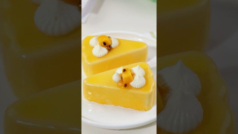 🍯 🥭 Recipe | Mango Passion Fruit Mousse Cake | ASMR #trending #shorts #mousse #recipe #pastry