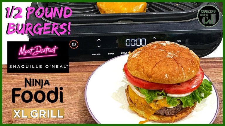 NINJA FOODI GRILL SHAQ SIZED HAMBURGERS! | Ninja Foodi Smart XL Grill Recipes!