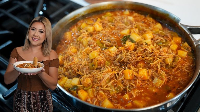 SOPA DE FIDEO With GROUND BEEF & POTATOES, a very affordable meal under 30 minutes!