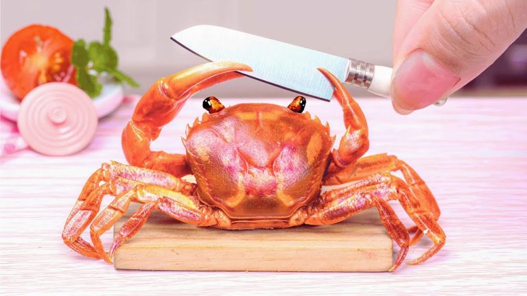 Best Crab Recipes Easy | Cooking Miniature Spicy Crab Seafood Recipe To Real Mini Food | ASMR Video