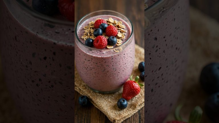 Berry Oatmeal Smoothie for Weight Loss and Heart Health 🍓💙
