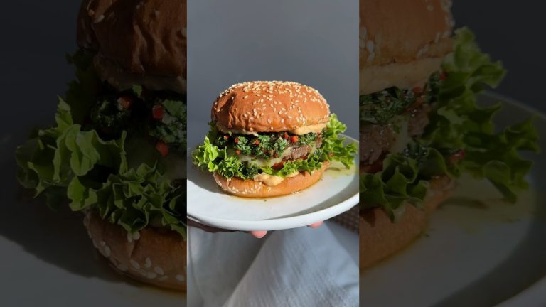 Chimichurri burger 🍔 #cooking #food #foodshorts #shorts