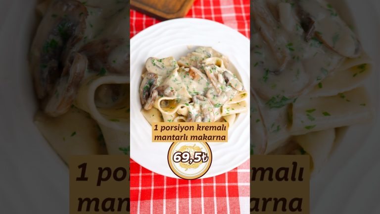 Kremalı Mantarlı Makarna Evde Kaça Patlar? 😱 #yemekcom #makarnatarifleri #makarnatarifi