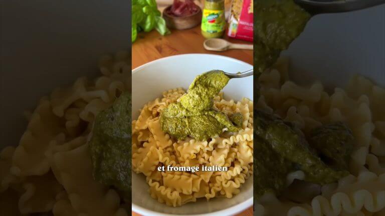 Mafaldelle au Pesto crémeux, tomates séchées et jambon cru 🌿😍