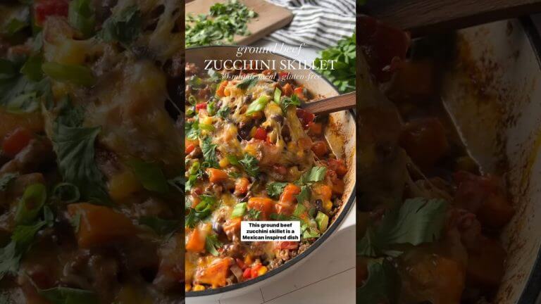 Ground Beef Zucchini Skillet #shorts #recipes #dinnerideas