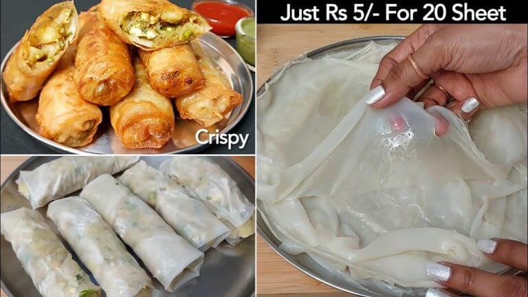 1 कप मैदा से 20 स्प्रिंग रोल शीट बनाने का ये अनोखा तरीका देखकर आप हैरान रह जायेंगे /Veg Spring Rolls
