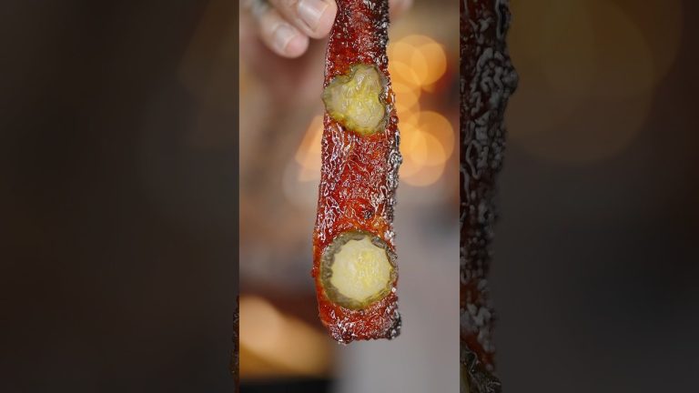 Candied Pickle Bacon 🥓 #candiedbacon #bacon #baconrecipe #pickle #gamedayfood #viralrecipe #tftibbq