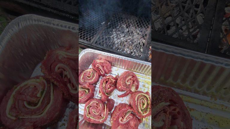 Grilling flank steak pin wheels