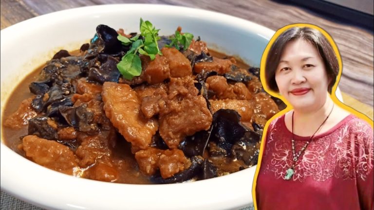 Pork Belly Braised with Black Fungus Hakka Style | 五花肉黑木耳
