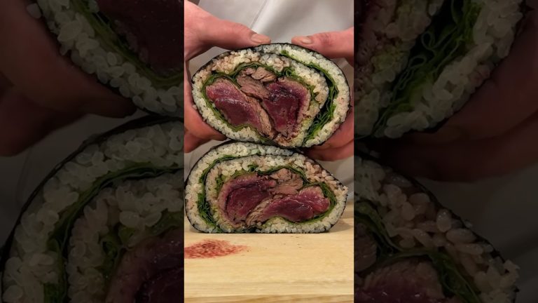 マグロの頬肉で太巻つくって食べてみた