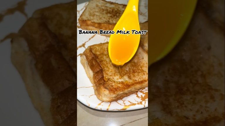 Banana Bread Milk Toast🤤 #shorts #youtubeshorts #shortvideo #food #bread #cooking #shortsfeed #asmr