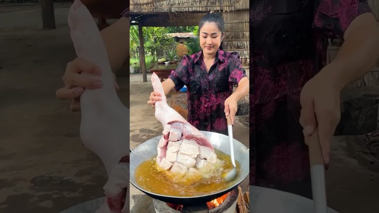 Wow, yummy big pork leg cooking 👩‍🍳😋