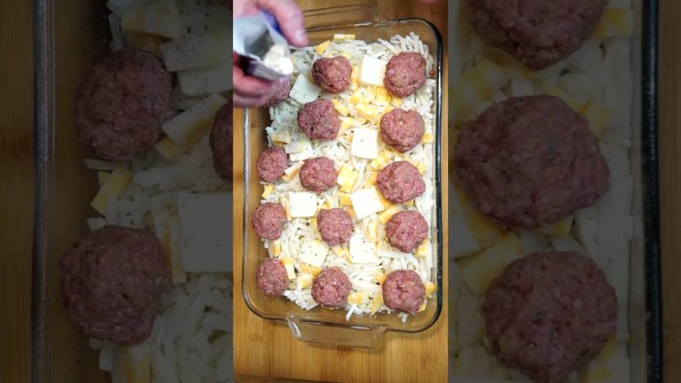Cheesy Hashbrown Meatball Ranch Casserole | Beef Recipe | The Southern Mountain Kitchen #shorts