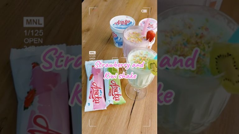 Easy strawberry and kiwi shake…😍