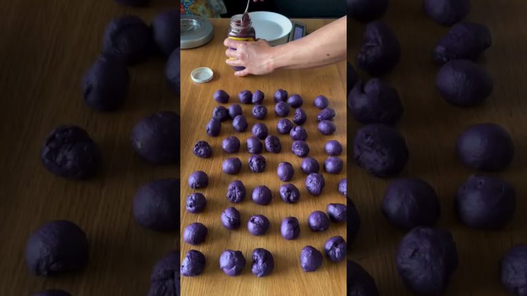 Purple Pandesal Bread Rolls Filled with Ube and Cheese Covered in Golden Bread Crumbs #asmr