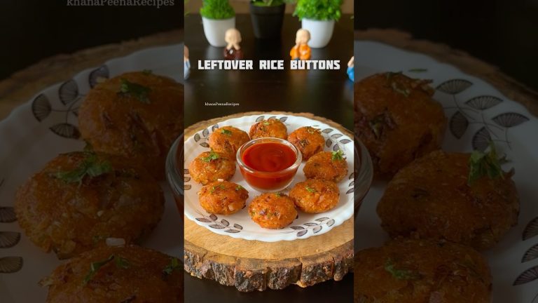 Trending Recipe of leftover rice buttons #shorts #recipe #rice #snacks