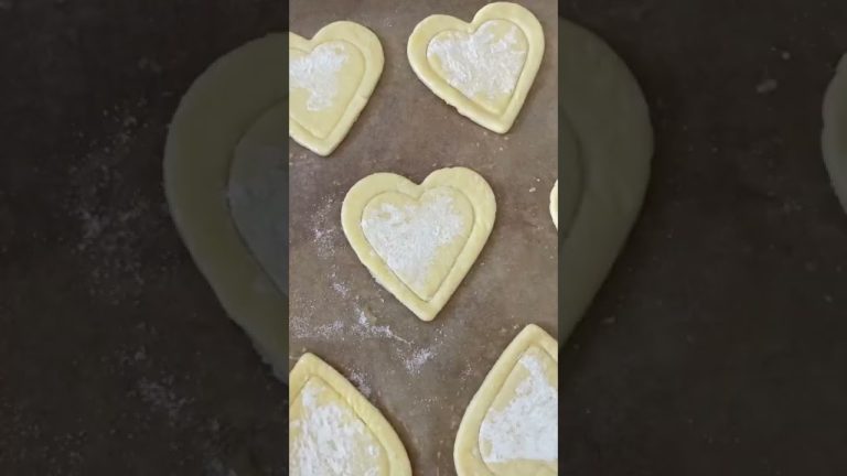 CUTE Valentines cheese heart danishes #valentine #dessert #recipe #shorts
