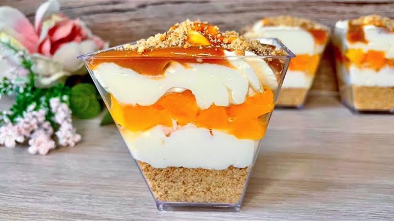 Peach and Caramel Dessert Cups. Perfect fruity no bake dessert! Easy & Yummy