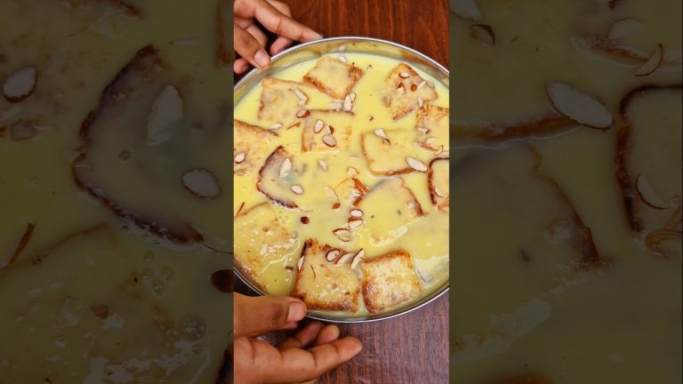 Delicious Bread Custard Recipe 🔥#food #shorts #recipe #asmr #bread #custurd#sweet #breadpudding